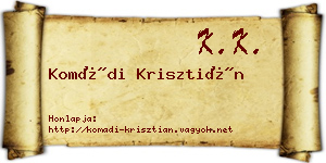 Komádi Krisztián névjegykártya